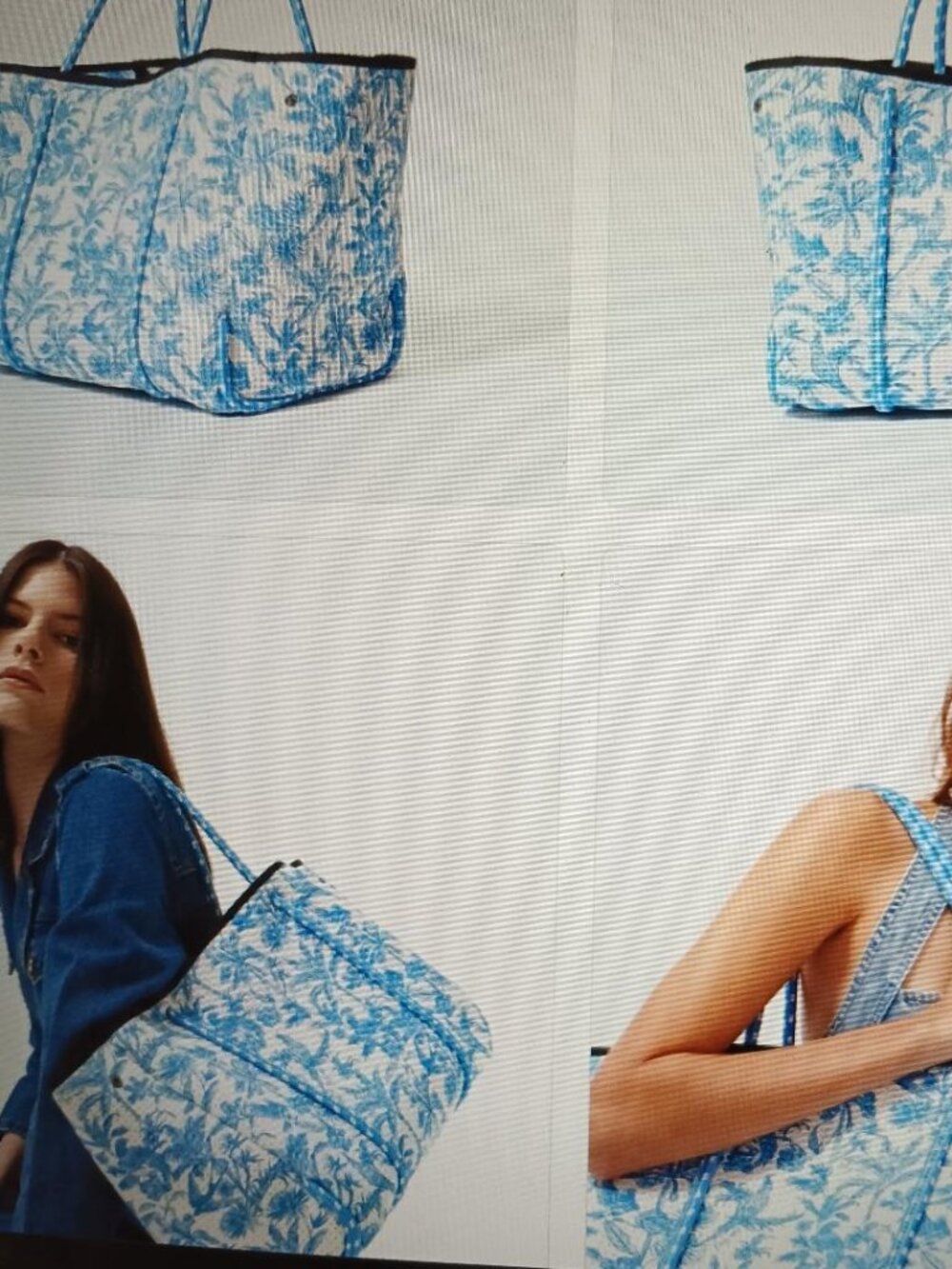 NWOT PopUps Toile Blue & White Everyday Tote - Picture 7 of 14